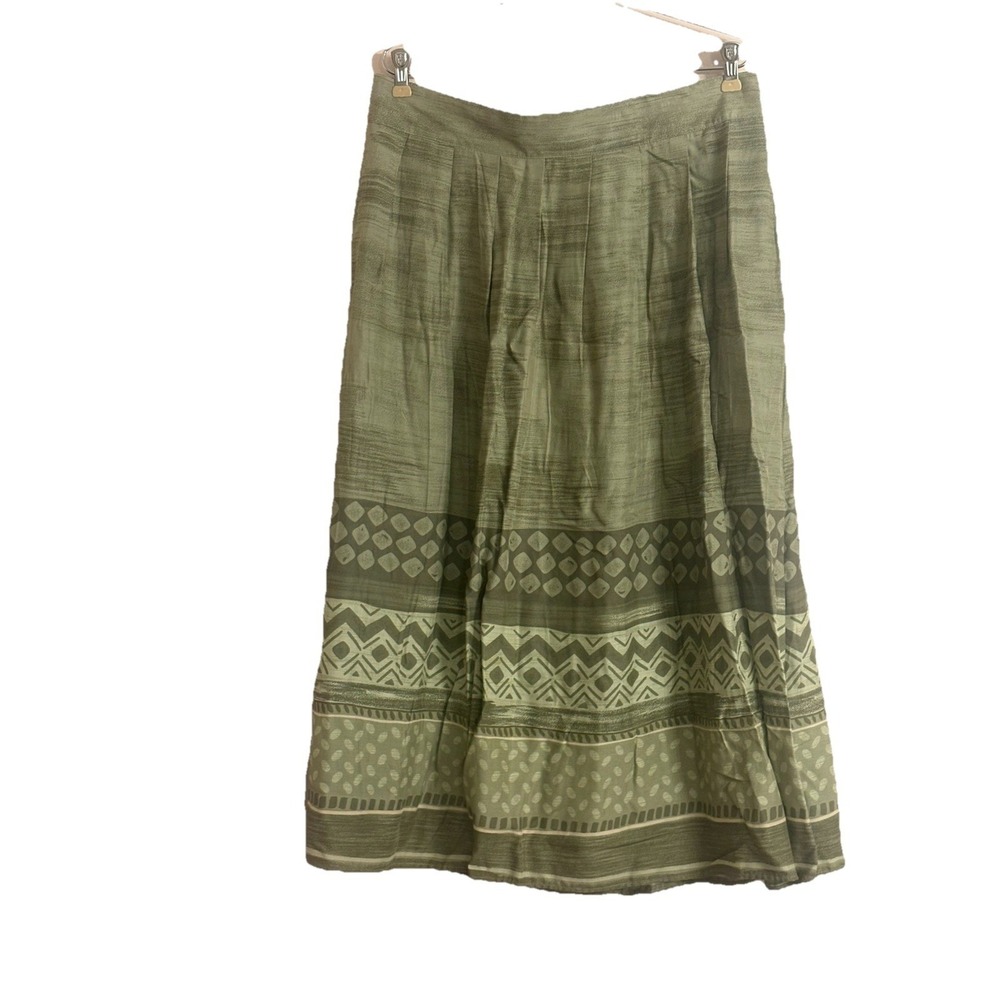 Sag Harbor Long Patterned Pull-On Skirt Women's Elastic Waist Casual Maxi XL - Picture 2 of 7